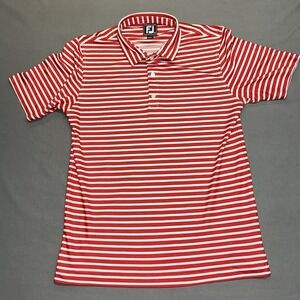FootJoy Junior Short Sleeve Golf Polo Shirt Red/White Size XL